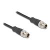 Delock - Netzwerkkabel - 8 pin M12-X (M) zu 8 pin M12-X (M) - 2 m - 6 mm - S / FTP - CAT 5e - Schwarz