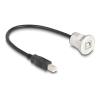 Delock USB 2.0 Typ-B Einbaubuchse mit Kabelpeitsche Stecker 30 cm Aluminium