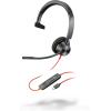 Poly Blackwire 3310 - Blackwire 3300 series - Headset - On-Ear - kabelgebunden - USB-C - Schwarz - UC-zertifiziert