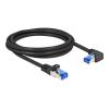 Delock RJ45 Netzwerkkabel Cat.6A S / FTP gerade / rechts gewinkelt 2 m schwarz