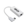 Tripp Lite USB C to Gigabit Adapter Converter USB 3.1 Gen 1 Right-Angle White 6in USB Type C to Ethernet Network Adapter - 10 / 100 / 1000 Mbps, Thunderbolt 3 Compatible, White - Netzwerkadapter - USB-C 3.1 Gen 1 - Gigabit Ethernet - weiß