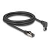 Delock RJ45 Netzwerkkabel Cat.8.1 S / FTP 90 grad oben gewinkelt / gerade 2 m schwarz