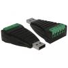 Seriell Konverter USB 2.0 Typ-A zu RS-422 / 485 Terminalblock ESD Schutz 15 kV Überspannungsschutz 600 W erweiterter Temperaturbereich D