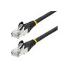 StarTech.com 10 m CAT6a Kabel, LSZH, 10 Gbit SFTP Netzwerk / Ethernet Kabel - Patch-Kabel - RJ-45 (M) zu RJ-45 (M) - 10 m - S / FTP - CAT 6a - IEEE 802.3bt - halogenfrei, geformt, ohne Haken, verseilt - Schwarz