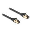 Delock - Netzwerkkabel - RJ-45 (M) zu RJ-45 (M) - 10 m - 6 mm - S / FTP - CAT 7 - ohne Haken, innen / außen - Schwarz