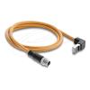 Delock - Netzwerkkabel - 8-polig M12 (M) gerade zu RJ-45 (M) nach oben angewinkelt - 1 m - 6.5 mm - S / FTP - CAT 6a - geformt - orange