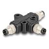 Delock - Netzwerk-Splitter - 4-poliger M8 (M) zu 4-poliger M8 (M) - A-kodiert - Schwarz