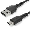 StarTech.com 2m USB-A auf USB-C Ladekabel - Dauerhaftes USB 2.0 auf USB Typ-C Datenübertragungs- und Schnellladekabel - Robuster TPE-Mantel Aramidfaser, M / M, 3A - Schwarz (RUSB2AC2MB) - USB-Kabel - USB (M) gerade zu 24 pin USB-C (M) gerade - Thunderb