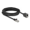 Delock - Netzwerkverlängerungskabel - RJ-45 (M) zu RJ-45 (W) - 5 m - 6 mm - S / FTP - CAT 6a - halogenfrei, ohne Haken, Steckerbelegung 1:1 - Schwarz