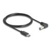 Delock - Stromkabel - 24 pin USB-C (M) zu Gleichstromstecker 5,5 x 2,1 mm (M) gewinkelt - 5 V - 1 A - 1.5 m - Schwarz