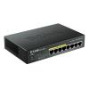 Switch / D-Link DGS-1008P / E / unmanaged / 8x 10 / 100 / 1000TX / davon 4x PoE (802.3af) / 52W PoE Kapazität / Auto-Uplink MDI-II / MDI-X / IEEE 802.1p QoS / lüfterlos / ext. Netzteil