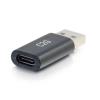 C2G USB C to USB Adapter - SuperSpeed USB Adapter - 5Gbps - F / M - USB-Adapter - 24 pin USB-C (W) umkehrbar zu USB Typ A (M) - USB 3.0 - geformt - Schwarz