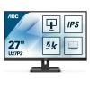 AOC U27P2 - LED-Monitor - 68.4 cm (27") - 3840 x 2160 4K UHD (2160p) @ 60 Hz - IPS - 350 cd / m² - 1000:1 - 4 ms - HDMI, DisplayPort - Lautsprecher - Schwarz