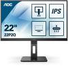 AOC 22P2Q - LED-Monitor - 55.9 cm (22") (21.5" sichtbar) - 1920 x 1080 Full HD (1080p) @ 75 Hz - IPS - 250 cd / m² - 1000:1 - 4 ms - HDMI, DVI, 2xDisplayPort, VGA - Lautsprecher - Schwarz