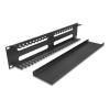 Delock - Verlegetafel für Rack-Kabelmanagement - mit 4 Öffnungen - Schwarz - 2U - 48.3 cm (19")