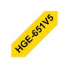 Brother HGE-651V5 - Schwarz auf Gelb - Rolle (2,4 cm x 8 m) 5 Kassette(n) laminiertes Band - für P-Touch PT-9500pc, PT-9800PCN, P-Touch R RL-700S