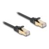 Delock - Patch-Kabel - RJ-45 (M) zu RJ-45 (M) - 10 m - S / FTP - CAT 6a - ohne Haken, flach, braided - Schwarz