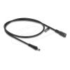 Delock - Spannungsversorgungs-Verlängerungskabel - DC-Stecker 5,5 mm x 2,5 mm (M) zu DC-Stecker 5,5 mm x 2,5 mm (W) Bajonettverschluss - 12 - 24 V - 1 m - Schwarz