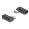 Delock - USB-Adapter - 24 pin USB-C (M) zu 24 pin USB-C (W) links / rechts abgewinkelt - Thunderbolt 4 - 48 V - 5 A - unterstützt Power Delivery 3,1, unterstützt bis zu 240 W Spannungsversorgung, Support von 8K 60 Hz, bis zu 40 Gbps Datentransferrate -