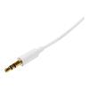 Startech 1m Stereo Audiokabel 3,5mm Klinke - Stecker / Stecker - Weiß - Aux Kabel - Audiokabel - mini-phone stereo 3.5 mm männlich zu mini-phone stereo 3.5 mm männlich - 1 m - weiß