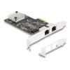 Delock - Netzwerkadapter - PCIe 3.0 x2 Low-Profile - 10M / 100M / 1G / 2.5G / 5 Gigabit Ethernet x 2