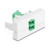 Delock - Easy 45 - Einrastmodul - mit lasergeschütztem Flip-Innenteil - LC Duplex - einfach - grün, weiß