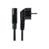 StarTech 3 m C13 Stromkabel, EU Schuko auf C13, 10A 250V, Netzkabel - Stromkabel - power CEE 7 / 7 (S) gewinkelt zu power IEC 60320 C13 - Wechselstrom 250 V - 10 A - 3 m - geformt - Schwarz - Europa