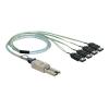 Delock - SATA- / SAS-Kabel - 4-Lane - eSATA (W) zu 4x Shielded Mini MultiLane SAS (SFF-8088), 26-polig (M) - 1 m