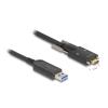 Delock - USB-Kabel - USB Typ A (M) zu 24 pin USB-C (M) schraubbar - USB 2.0 - 900 mA - 7.5 m - bis zu 10 Gbps Datentransferrate, Active Optical Cable (AOC) - Schwarz
