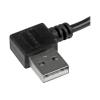 StarTech Micro USB Kabel mit rechts gewinkelten Anschlüssen - Stecker / Stecker - 2m - USB A zu Micro B Anschlusskabel - USB-Kabel - Micro-USB Typ B (M) zu USB (M) - USB 2.0 - 2 m - rechtwinkliger Stecker - Schwarz - für P / N: USB2PCARBK, USB2PCARBKS, U