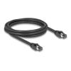 Delock - Netzwerkkabel - RJ-45 (M) zu RJ-45 (M) - 2 m - 7.5 mm - SFTP, PiMF - CAT 8.1 - halogenfrei, ohne Haken, bis zu 40 Gbps Datentransferrate - Schwarz