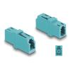 Delock - Netzwerkkoppler - LC Multi-Mode (W) zu LC Multi-Mode (W) - Glasfaser - Simplex - OM3 - Aquamarin (Packung mit 2)