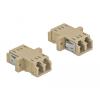 Delock LWL Kupplung LC Duplex Buchse zu LC Duplex Buchse Multimode 2 Stück beige