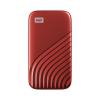 WD My Passport SSD WDBAGF0010BRD - SSD - verschlüsselt - 1 TB - extern (tragbar) - USB 3.2 Gen 2 (USB-C Steckverbinder) - 256-Bit-AES - Rot