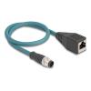 Delock - Netzwerkkabel - 8-polig M12 (M) zu RJ-45 (W) - 50 cm - 6.2 mm - S / FTP - CAT 6a - Schwarz