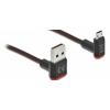 Delock EASY-USB 2.0 Kabel Typ-A Stecker zu EASY-USB Typ Micro-B Stecker gewinkelt oben / unten 1 m schwarz
