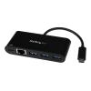 Startech USB-C auf Ethernet Adapter mit 3 Port USB 3.0 Hub und Stromversorgung - USB-C GbE Adapter mit USB Hub und 3 USB A Ports - Netzwerkadapter - USB-C - Gigabit Ethernet - Schwarz