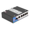 Delock - Switch - industriell - 4 x 10 / 100 / 1000 (PoE+) + 1 x 10 / 100 / 1000 + 1 x 1 Gigabit SFP - an DIN-Schiene montierbar - PoE+