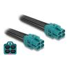Delock - Kabelbaum - HDMTD Z weiblich zu HDMTD Z weiblich - 1 m - RAL 5021, Wasserblau