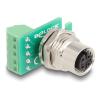 Delock - Netzwerkadapter - M12-A 4-polig (W) zu 5-poliger Anschlussblock - A-kodiert