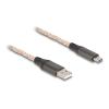 Delock - USB-Kabel - USB (M) zu USB-C (M) - USB 2.0 - 5 V - 3 A - 1 m - RGB-Beleuchtung - durchsichtig, kupferfarben
