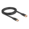 Delock - DisplayPort-Kabel - DisplayPort (M) zu DisplayPort (M) - DisplayPort 1.4 - 2 m - 8K UHD (7680 x 4320) Unterstützung, Datenrate von bis zu 32,4 Gbps, flaches Kabel - Schwarz