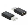 Delock USB 2.0 Adapter Typ-A Stecker zu Typ-A Buchse Datenblocker