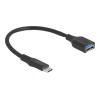 Delock - USB-Adapter - USB-C (M) zu USB Typ A (W) - 20 V - 3 A - 19 cm - bis zu 10 Gbps Datentransferrate - Schwarz