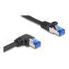 Delock RJ45 Netzwerkkabel Cat.6A S / FTP gerade / rechts gewinkelt 3 m schwarz