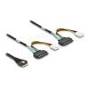Delock - Internes SAS-Kabel - 8i Slim SAS (SFF-8654) (M) zu U.2 (SFF-8639) (Buchse), 4-polig (Molex) (M) - 50 cm - bis zu 16 Gbps Datenübertragungsrate