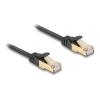 Delock - Patch-Kabel - RJ-45 (M) zu RJ-45 (M) - 3 m - S / FTP - CAT 6a - ohne Haken, flach, Gewebebeschichtung - Schwarz
