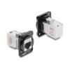 Delock - Modulare Eingabe - 90° abgewinkelt - an Schalttafel montierbar - CAT 6a - RJ-45 - Schwarz, Silber