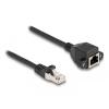 Delock - Netzwerkverlängerungskabel - RJ-50 (M) mit Muttern zu RJ-50 (W) - 5 m - S / FTP - Schwarz