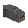 Delock - HDMI Verlängerungsadapter - HDMI weiblich Paneel montierbar zu HDMI weiblich gewinkelt - Schwarz - Keystone-Buchse, 8K60Hz (7680 x 4320) Unterstützung